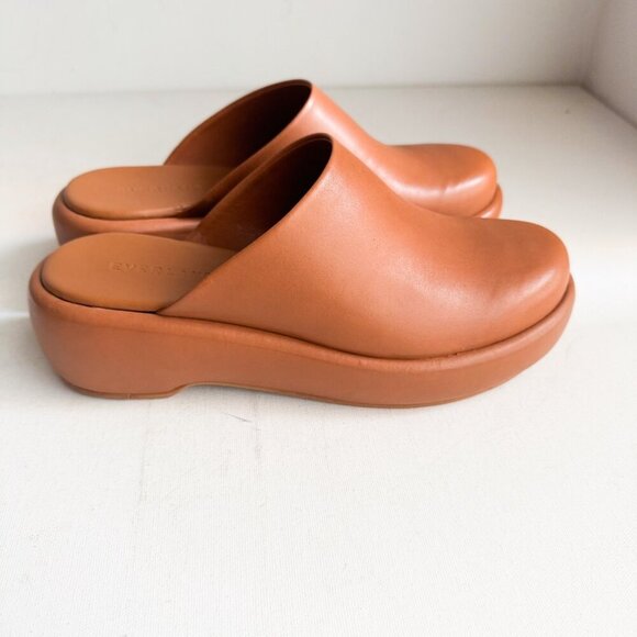 Everlane Leather Brown Minimalist Puffa Clogs Slides 7 - Picture 4 of 10